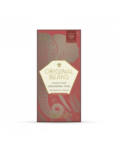 Udzungwa 70% Cacao Bio Tableta 70g. Original Beans